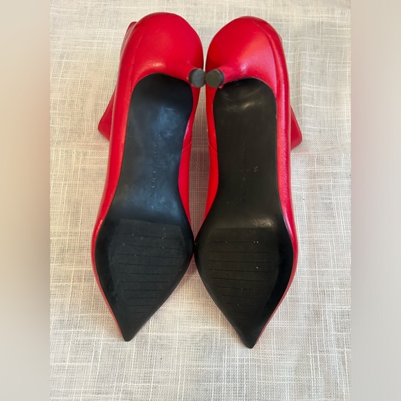 Zara Red Heeled Ankle Boots - Picture 7 of 9